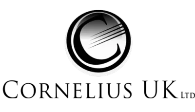 A black and white logo featuring a stylized letter 'C' with three diagonal lines within a black circle encased in a white border, exuding professionalism suitable for business insurance.